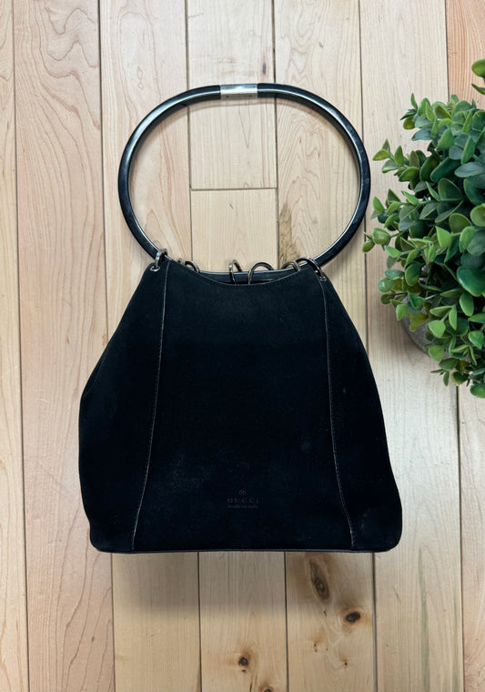 1999 Gucci by Tom Ford ‘Shower Curtain’ Suede Handbag