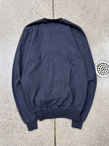 Rick Owens Geometric Panelled ‘Indigo’ Cotton Sweatshirt