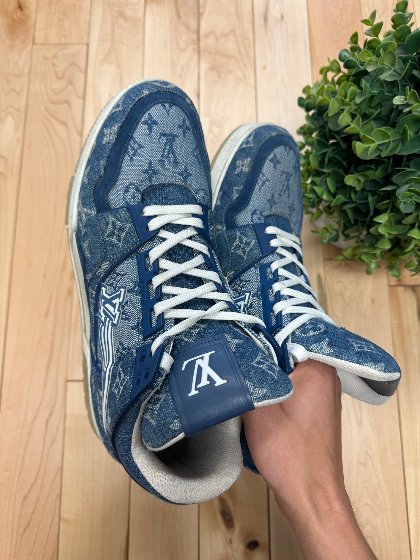 Louis Vuitton by Virgil Abloh Denim High Top Trainers