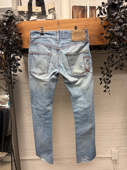 Dolce & Gabbana Washed Blue ‘D&G’ Embroidered Slash Logo Bootcut Denim