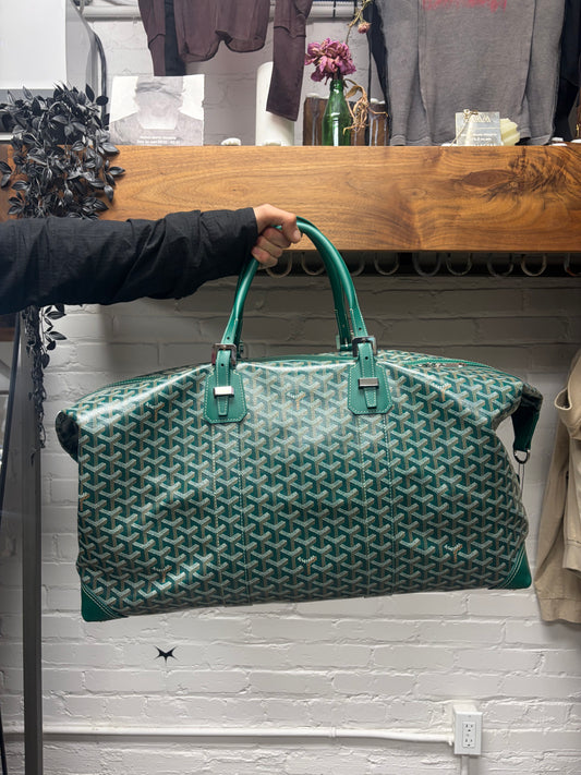 Goyard ‘Boeing 55’ Green Canvas Monogram Weekender Duffle Bag