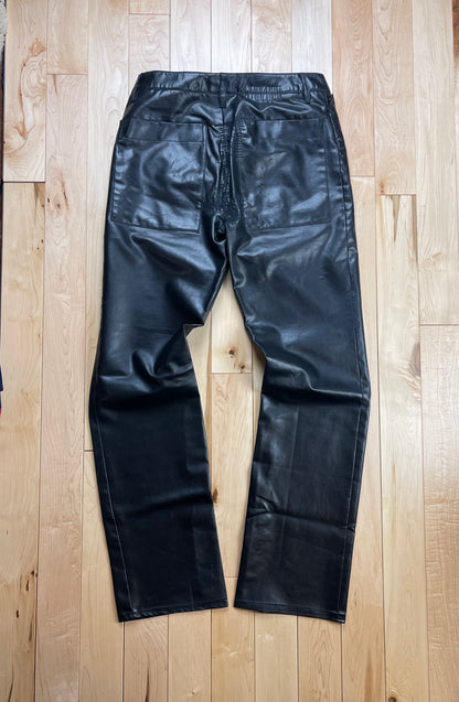 Vintage Dirk Bikkembergs Black Leather Bootcut Trousers