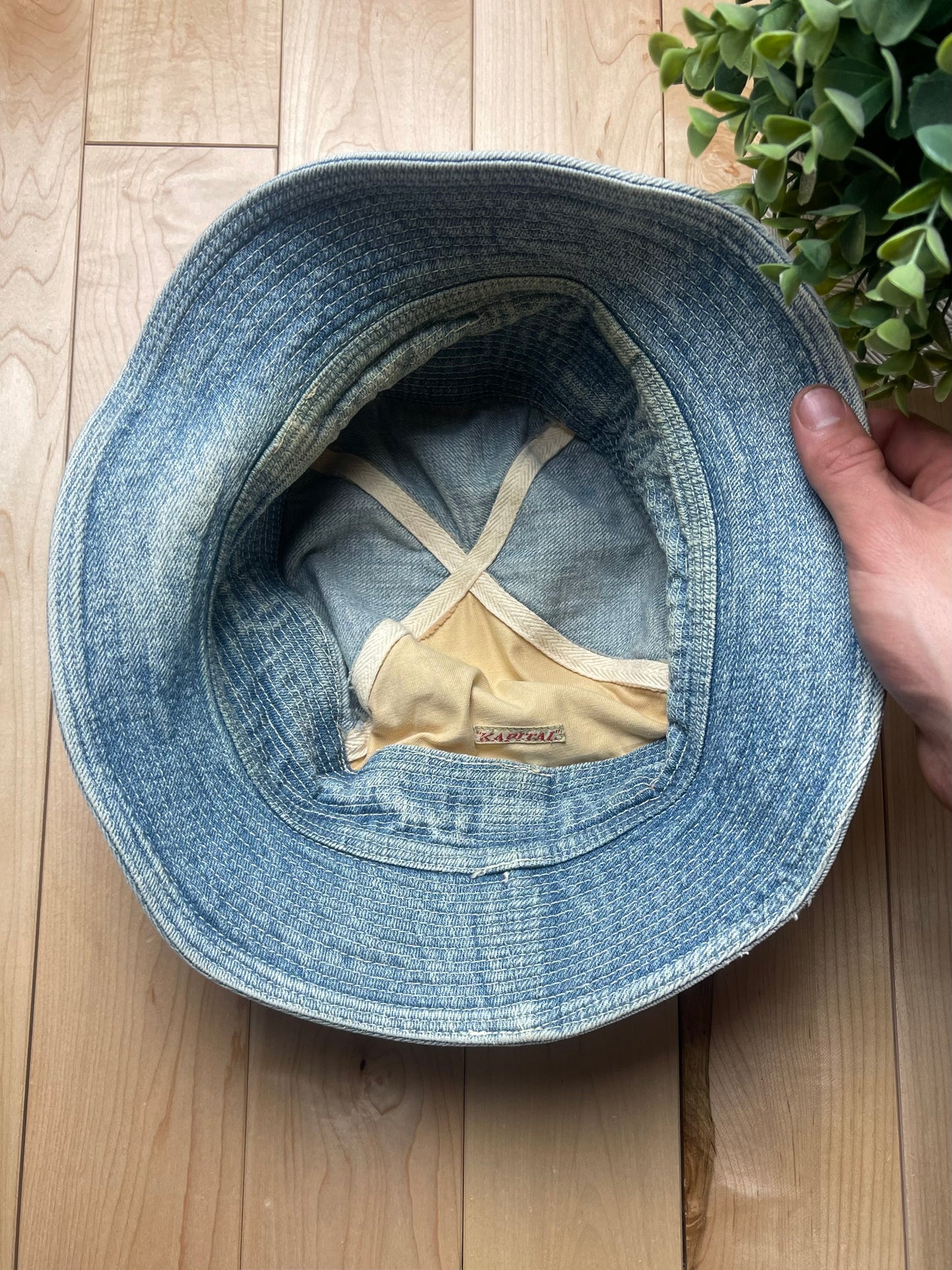 Kapital Old Man & The Sea Light Wash Denim Bucket Hat