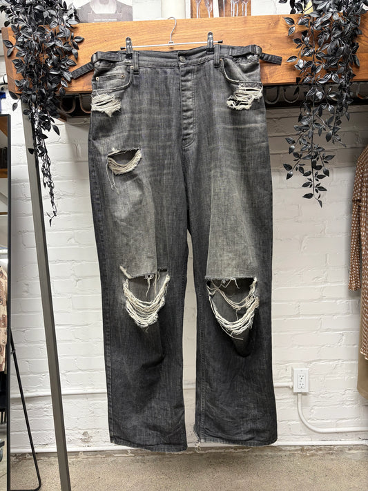 SS2022 Balenciaga ‘Destroy’ Skater Relaxed Fit Washed Grey Denim