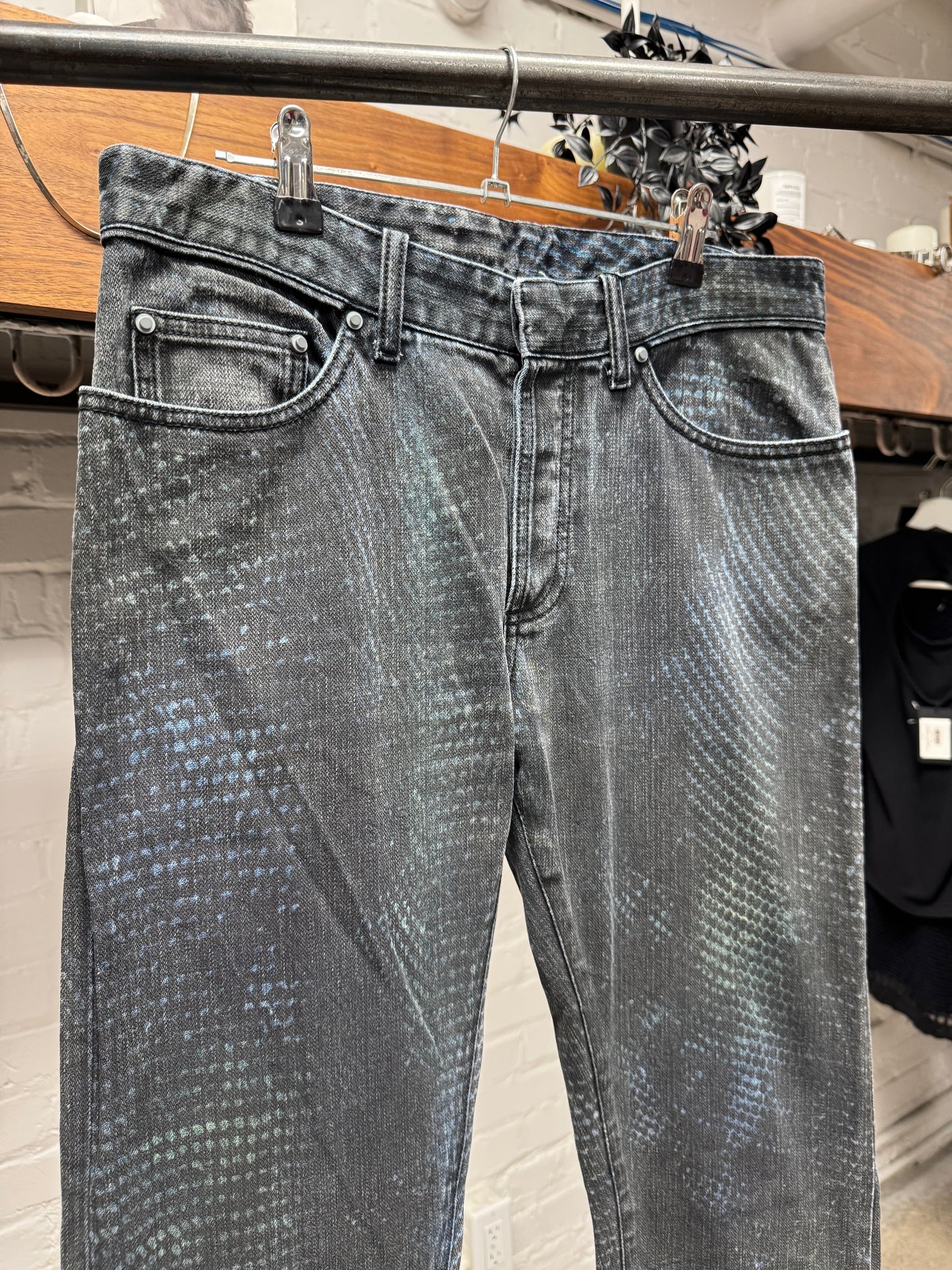 2013 Balenciaga ‘Scale Print’ Black Skinny Jeans