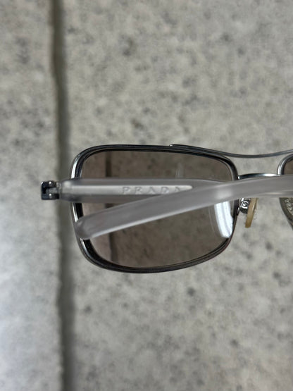 2000s Prada ‘Clear Frame’ Rectangular Sunglasses