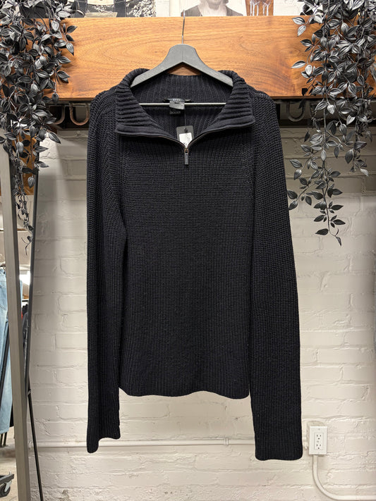 Gucci by Tom Ford Quarter Zip ‘Drivers Knit’ Wool Ribbed Sweater