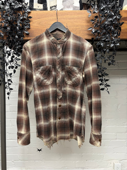 AW2005 Number (N)ine ‘The High Streets’ Raw Hem Mandarin Collar Flannel