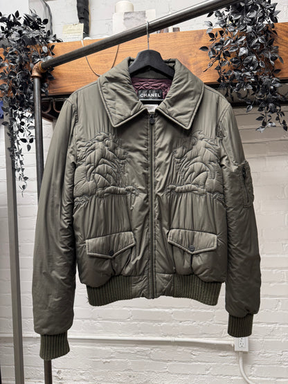 SS2014 Chanel ‘Lion Crest’ Quilted & Embroidered Logo Waistline Cropped Jacket