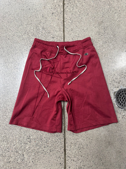 Rick Owens x Champion Red Drawstring Cotton Sweat Shorts