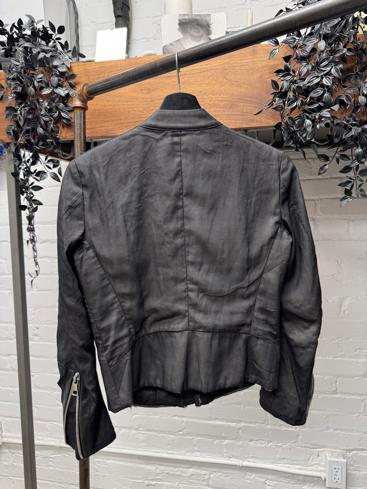 Maison Margiela ‘Silk Wrapped’ Leather Trim ‘5-Zip’ Jacket