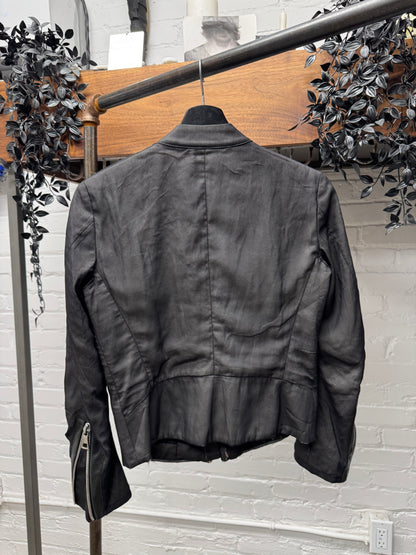 Maison Margiela ‘Silk Wrapped’ Leather Trim ‘5-Zip’ Jacket