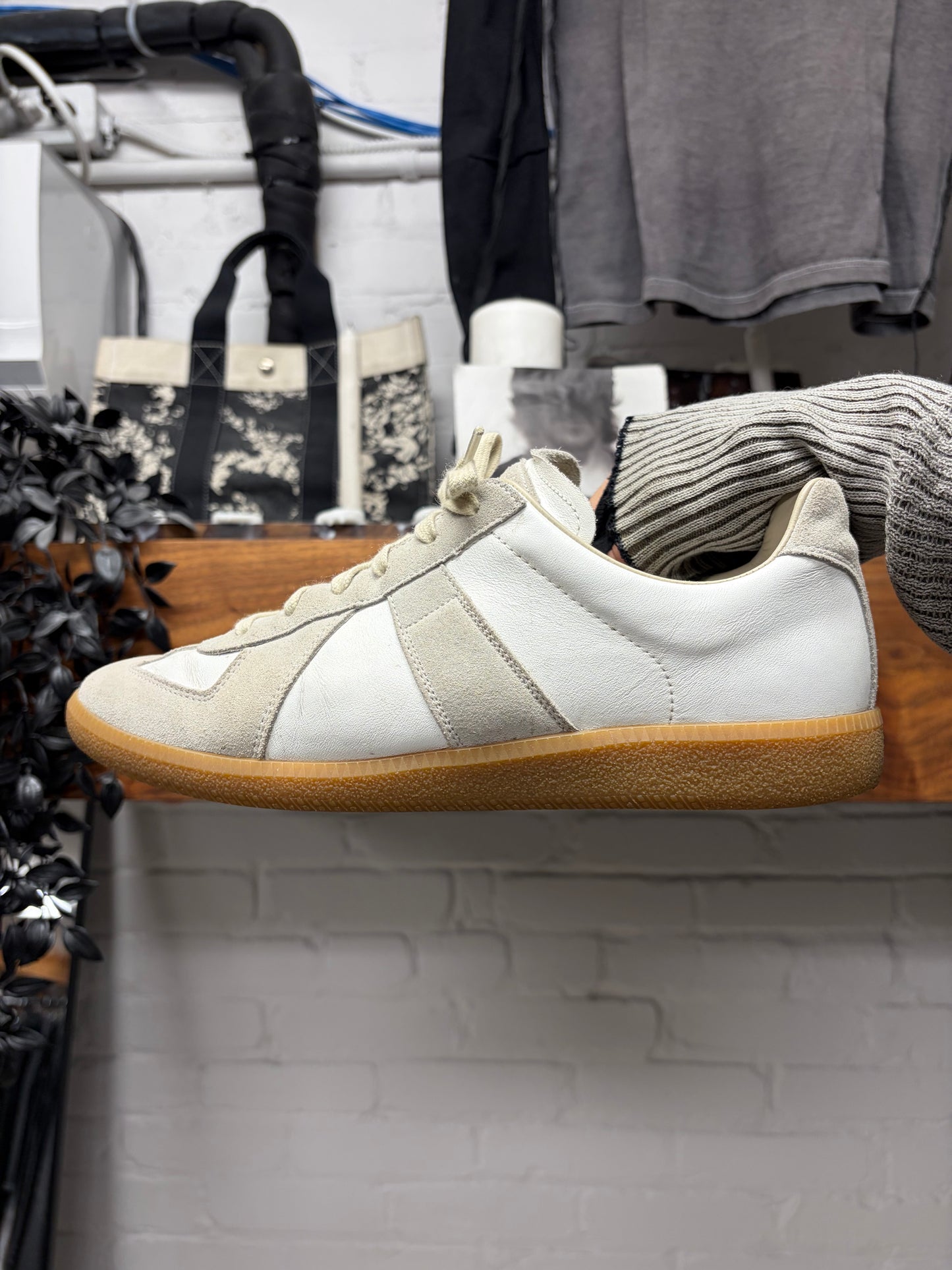 Maison Margiela ‘G.A.T.’ White Leather Low Top Sneakers