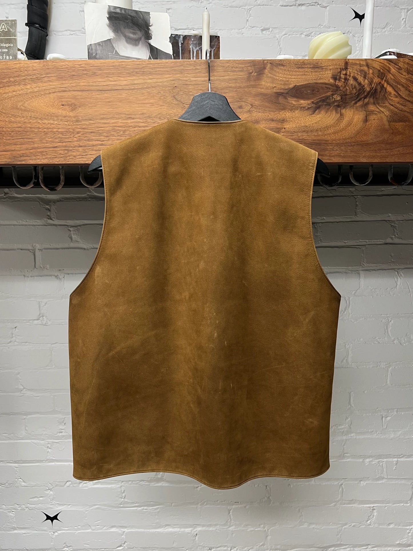 Vintage 80s Yohji Yamamoto Cowhide Suede Button Snap Vest
