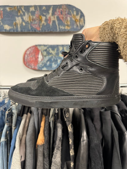 Balenciaga ‘Cote’ Pleated Leather High Top Sneakers