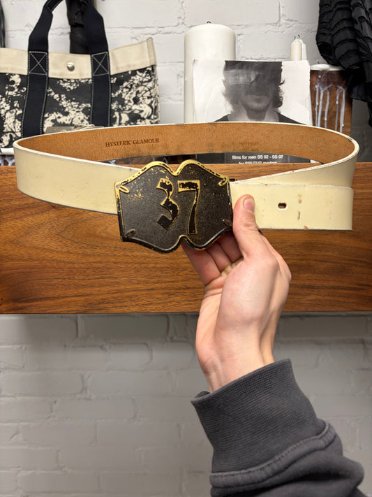 Vintage Hysteric Glamour ‘37’ Western Buckle White Leather Belt