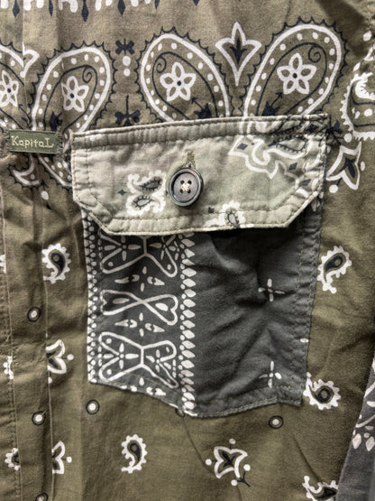 Kapital Paisley Green Bandanna Patchwork Trucker Jacket
