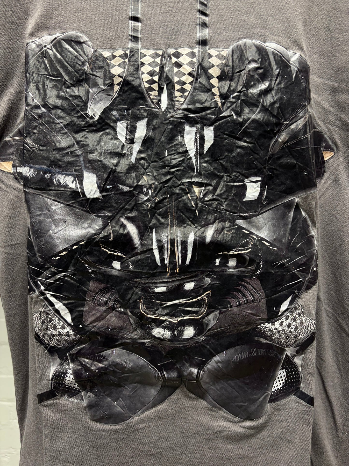 2021 SAMPLE Comme Des Garçons Homme Plus ‘Collage’ Grey Graphic T-Shirt