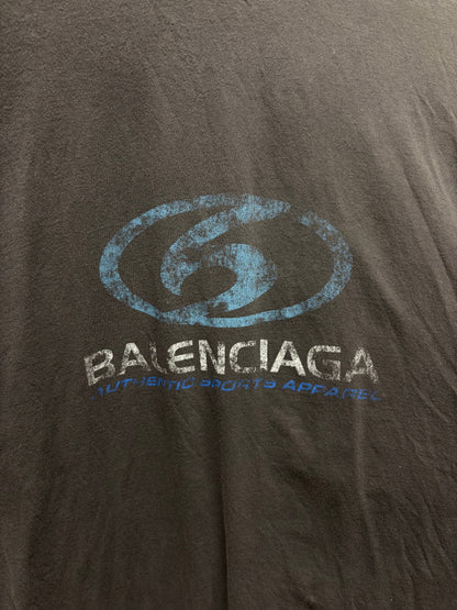 SS2024 Balenciaga ‘Surf Logo’ Black Distressed Cotton T-Shirt