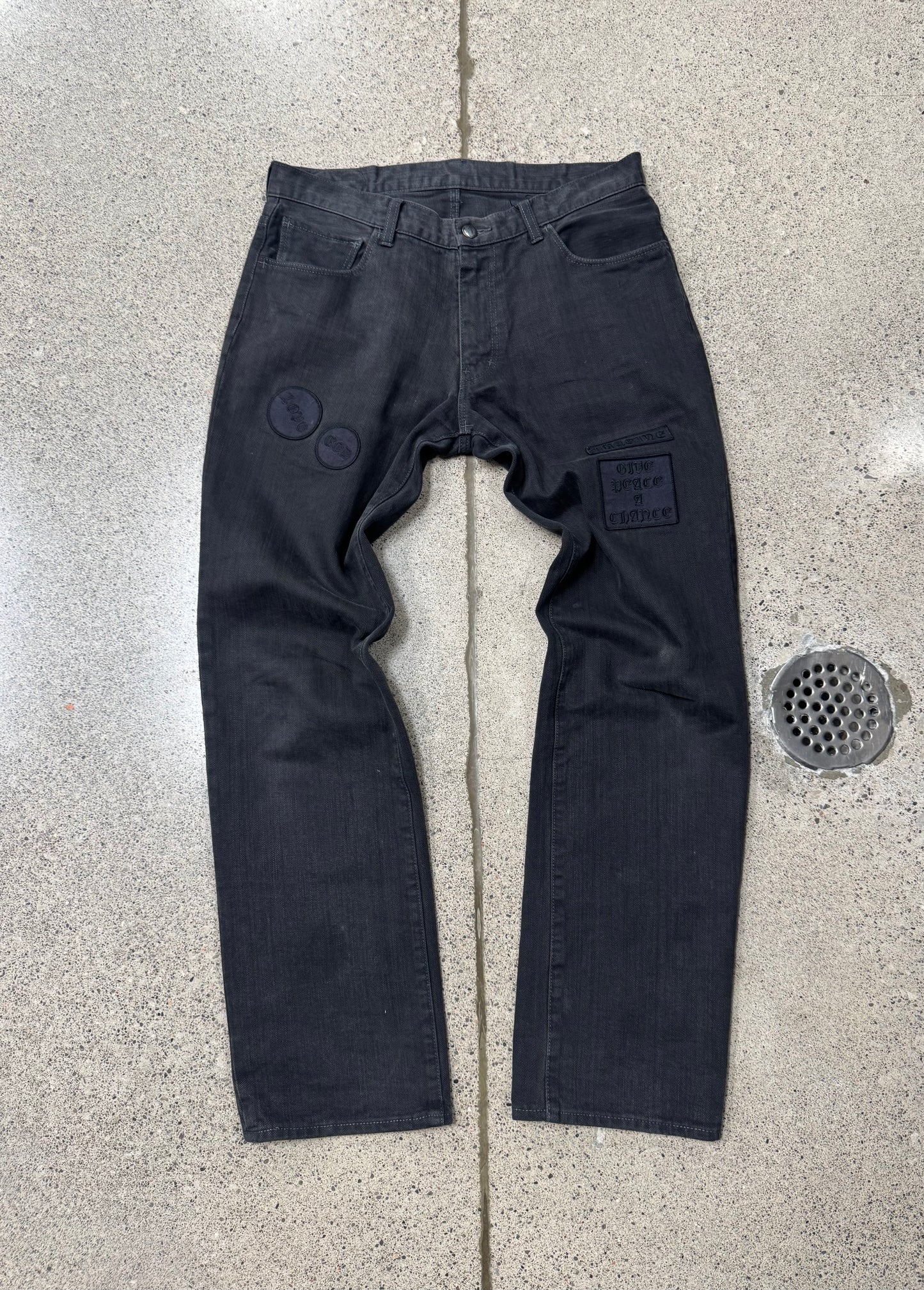 AW2004 Number (N)ine ‘Give Peace A Chance’ Patchwork Denim