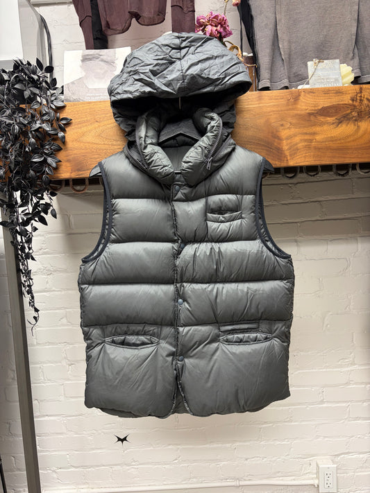 AW2009 Undercover ‘Earmuff Maniac’ Grey Down Filled Puffer Vest with Stow Hood