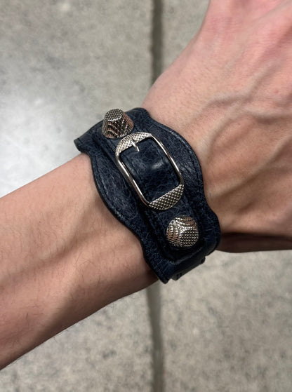 Balenciaga ‘Arena’ Leather Buckle Strap Bracelet