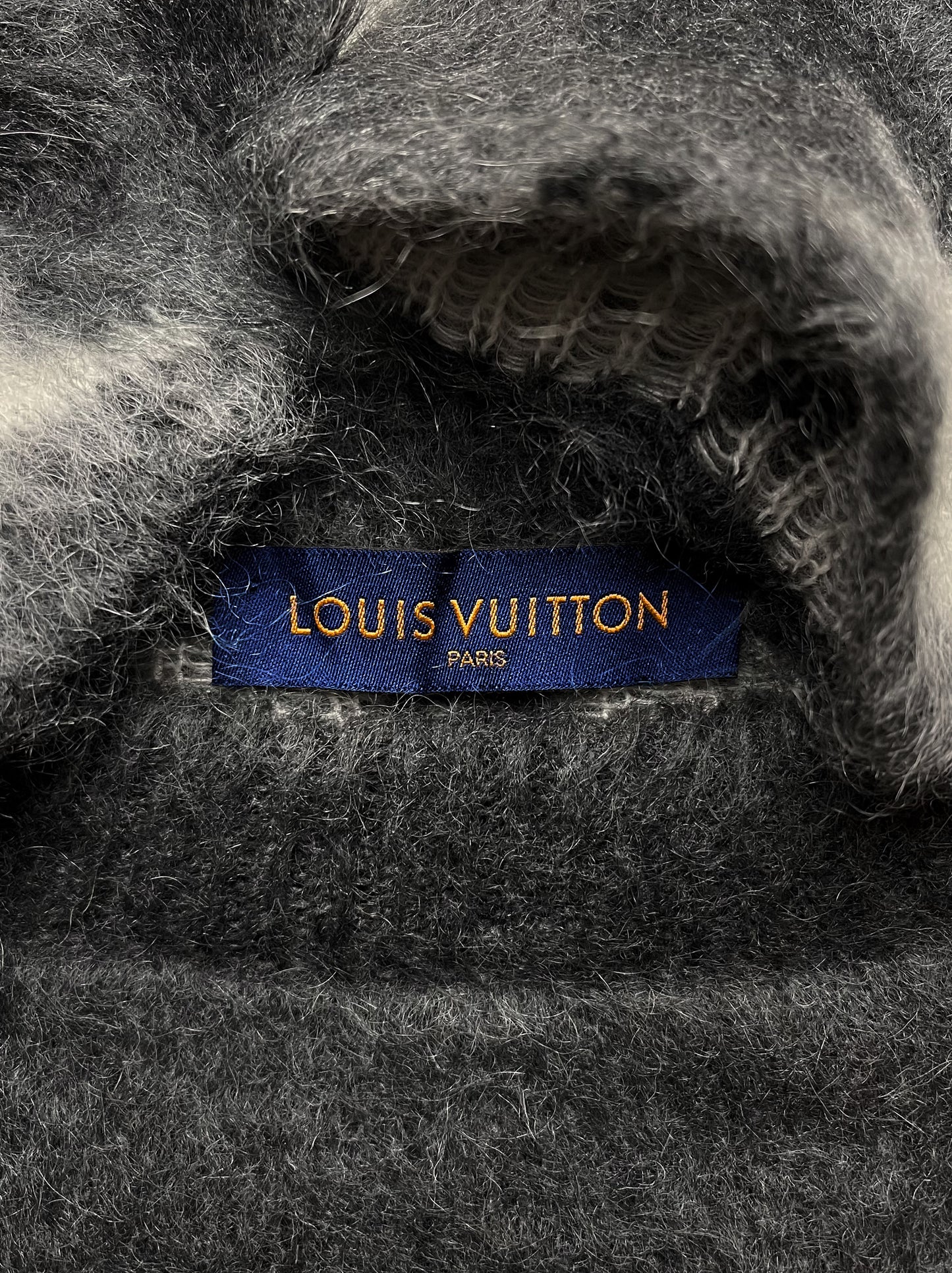 Autumn Winter 2019 Louis Vuitton by Virgil Abloh Mohair Flag Knitted Sweater.