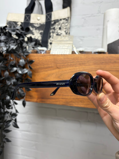 90s Gucci ‘Moda’ Deep Blue Oval Sunglasses
