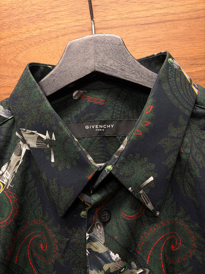 Givenchy by Ricardo Tisci ‘Planes n’ Paisley’ Full Print Button Up Shirt