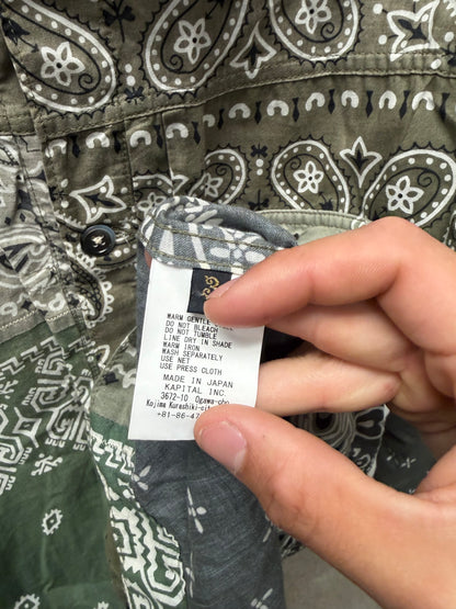 Kapital Paisley Green Bandanna Patchwork Trucker Jacket