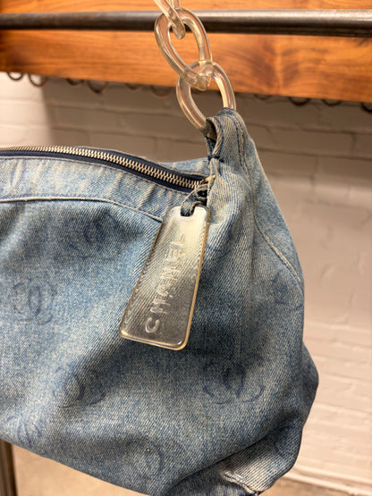 2002 Chanel ‘Cruise’ Denim CC Interlock Monogram Hobo Bag