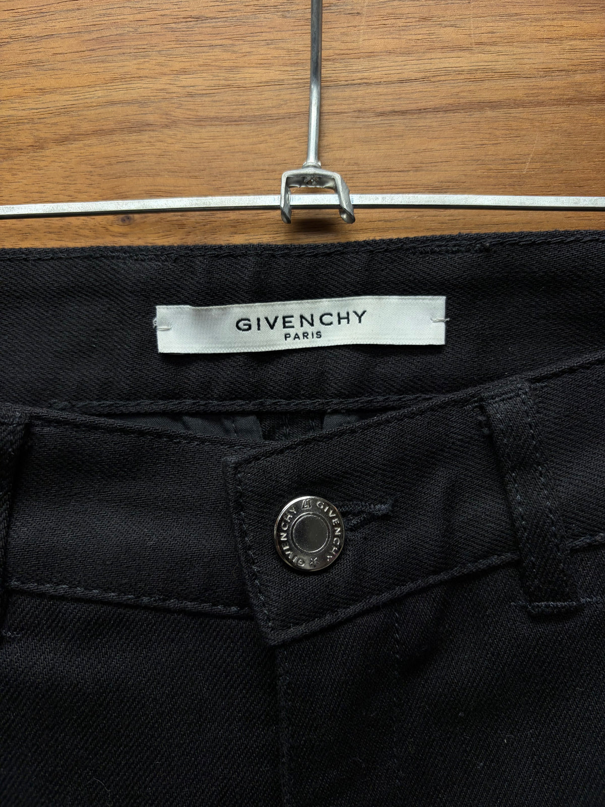 AW2015 Givenchy by Ricardo Tisci Black Lambskin Leather Skinny Biker Denim