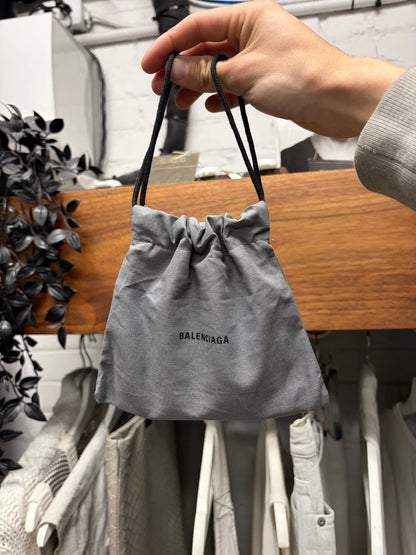 Balenciaga ‘Metal Logo’ White Leather Mini Cardholder