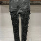 Rick Owens DRKSHDW ‘Detroit Cut’ Waxed Black Slashed Distressed Denim
