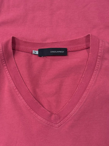Dsquared2 Pink V-Neck Long Sleeve Shirt