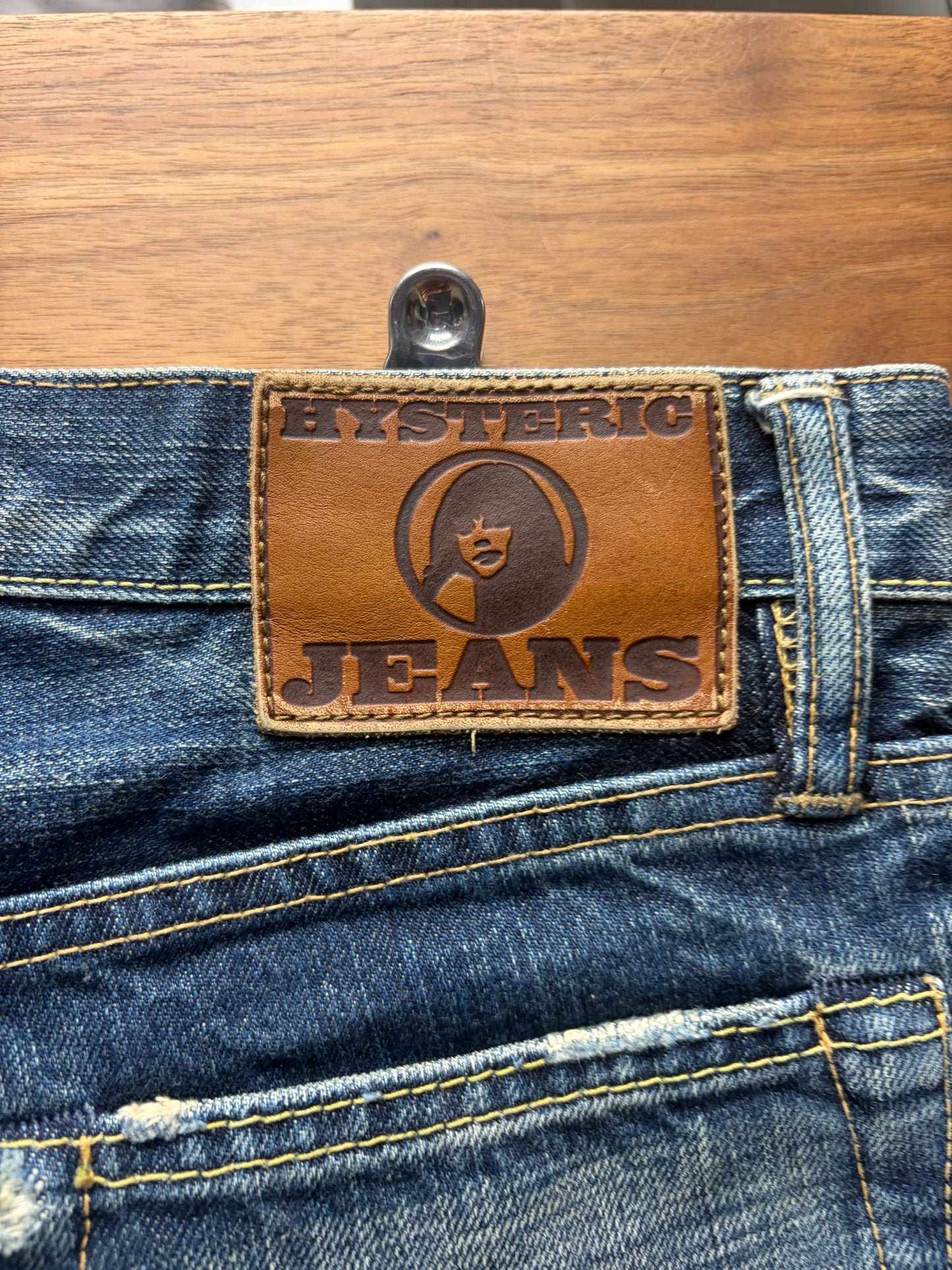 Hysteric Glamour Studded Blue Flared Leg Denim