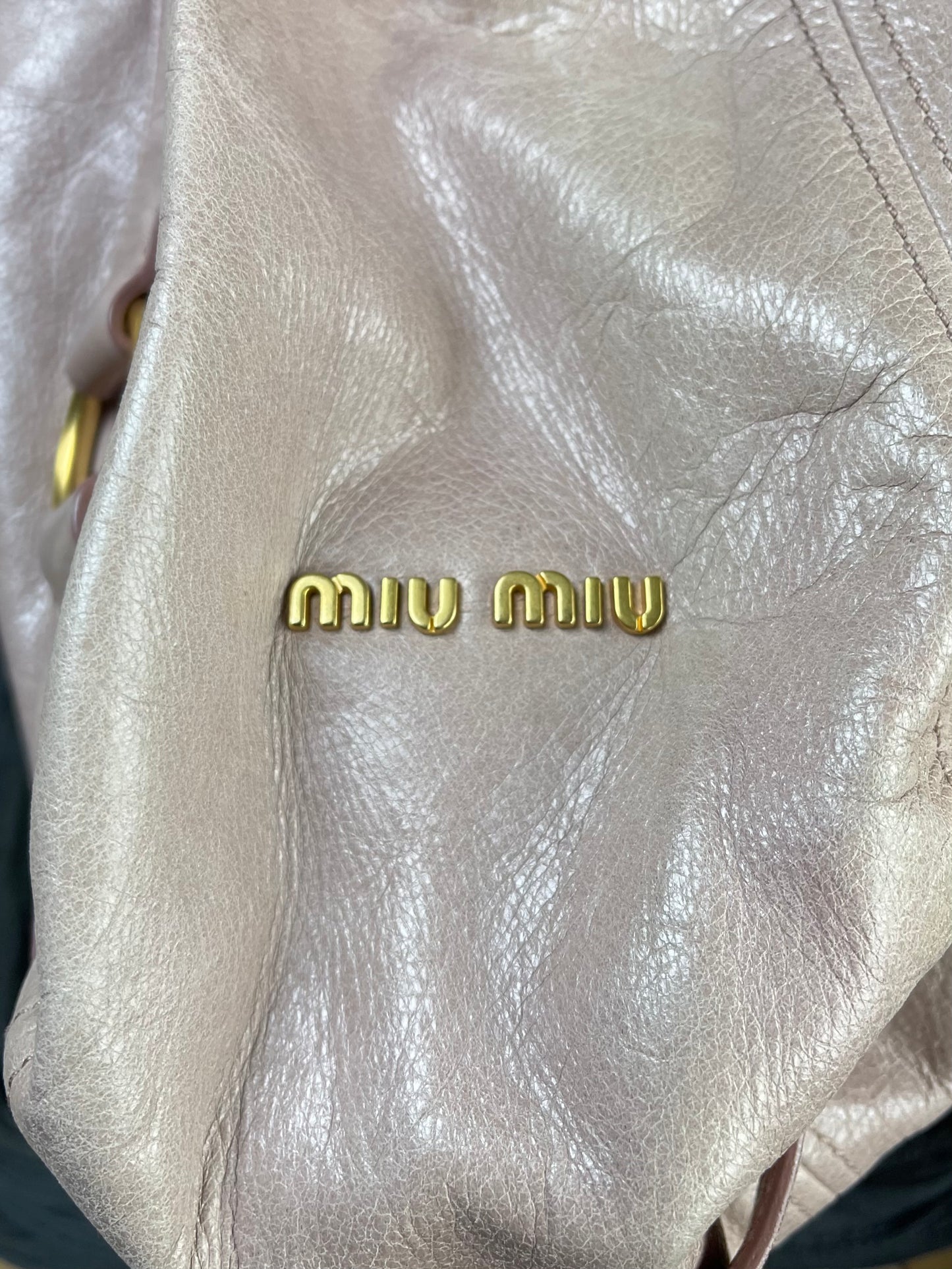 Miu Miu Pink Leather Ribbon Shoulder Bag