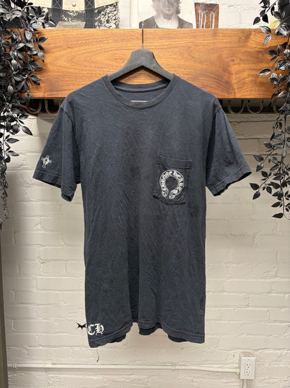 Vintage Chrome Hearts ‘T-Bar Logo’ Faded Black T-Shirt