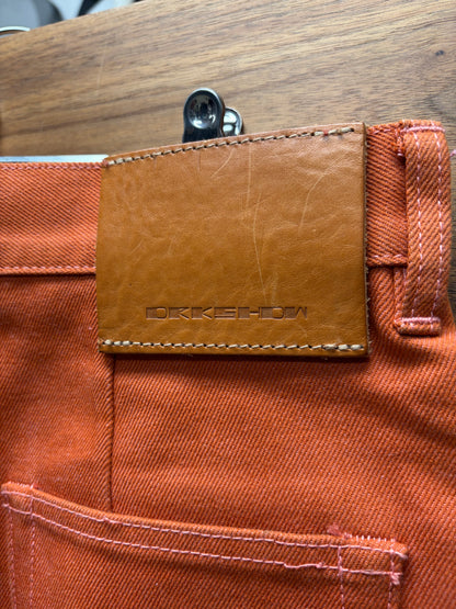 Rick Owens 16oz Japanese Denim ‘Geth’ Wide Leg Orange Jeans