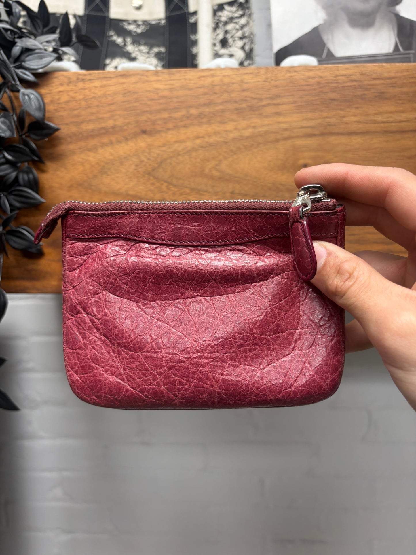 Balenciaga ‘Giant 12’ Clay Red Flat Leather Mini Clutch
