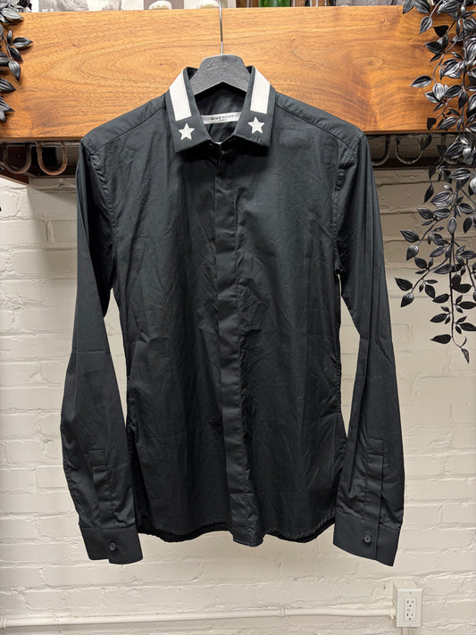 Givenchy by Ricardo Tisci 'Star Collar' Embroidered Black/White Button Up Shirt