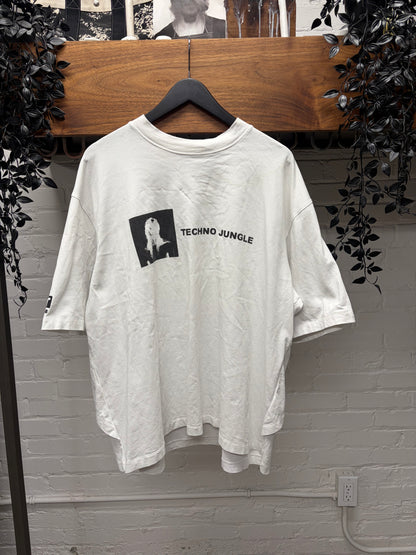 AW2018 Helmut Lang ‘Techno Jungle’ Double Layered White T-Shirt