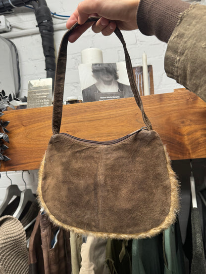 Vintage Miu Miu Suede/Fur Miniature ‘Pochette’ Shoulder Bag