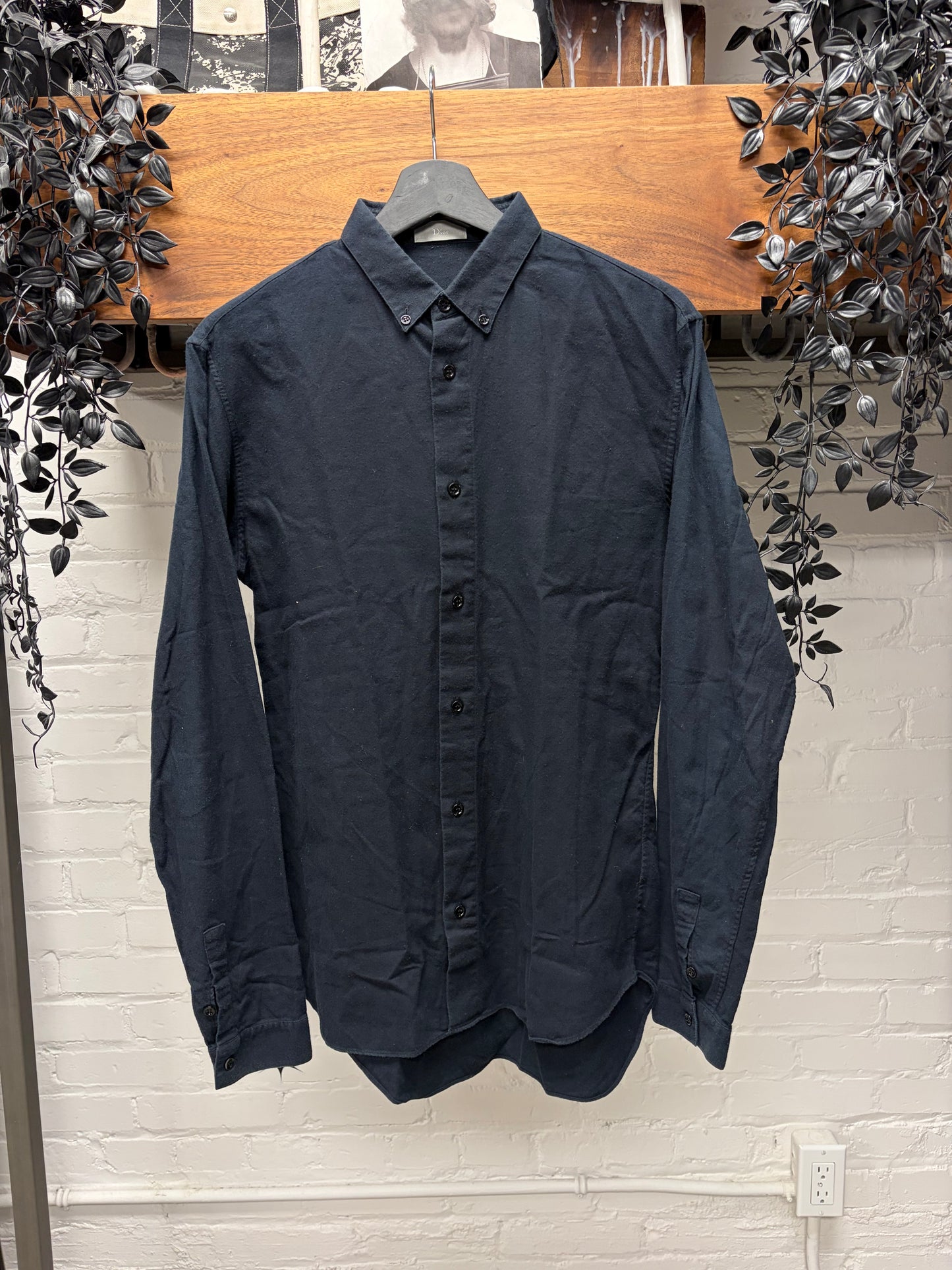 Dior Homme Navy Blue Button Up Dress Shirt