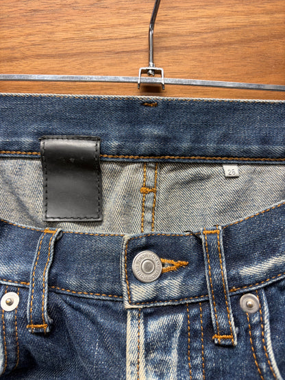 Dior Homme Paint Splatter Blue Skinny Jeans