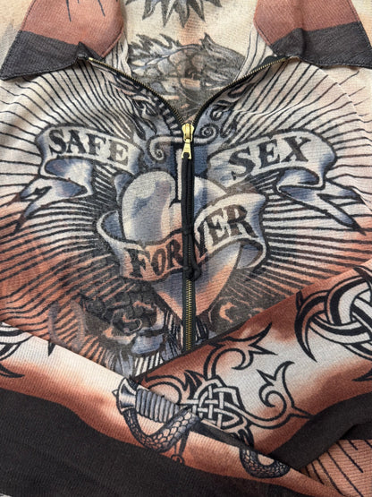 SS1996 Jean Paul Gaultier ‘Safe Sex Forever’ Mesh Collared Zip-Up