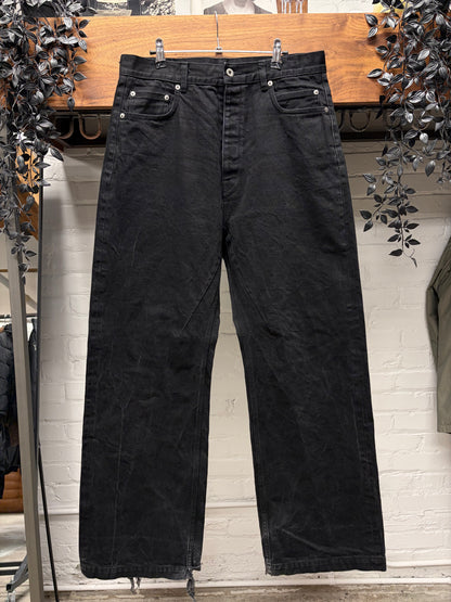 Rick Owens Japanese 16oz ‘Geth Cut’ Black Wide Leg Denim