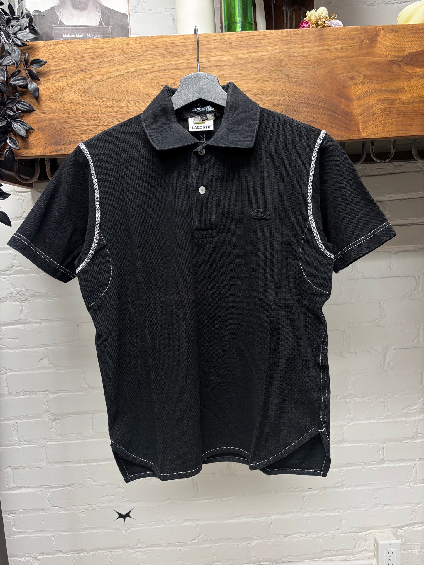 2007 Junya Watanabe x Lacoste Black Contrast Stitch Polo