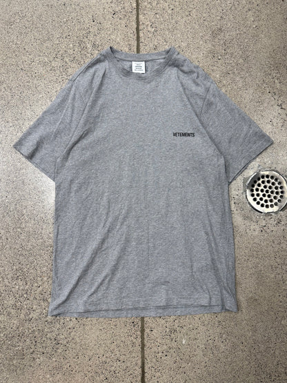 AW2021 Vetements Heather Grey Logo T-Shirt