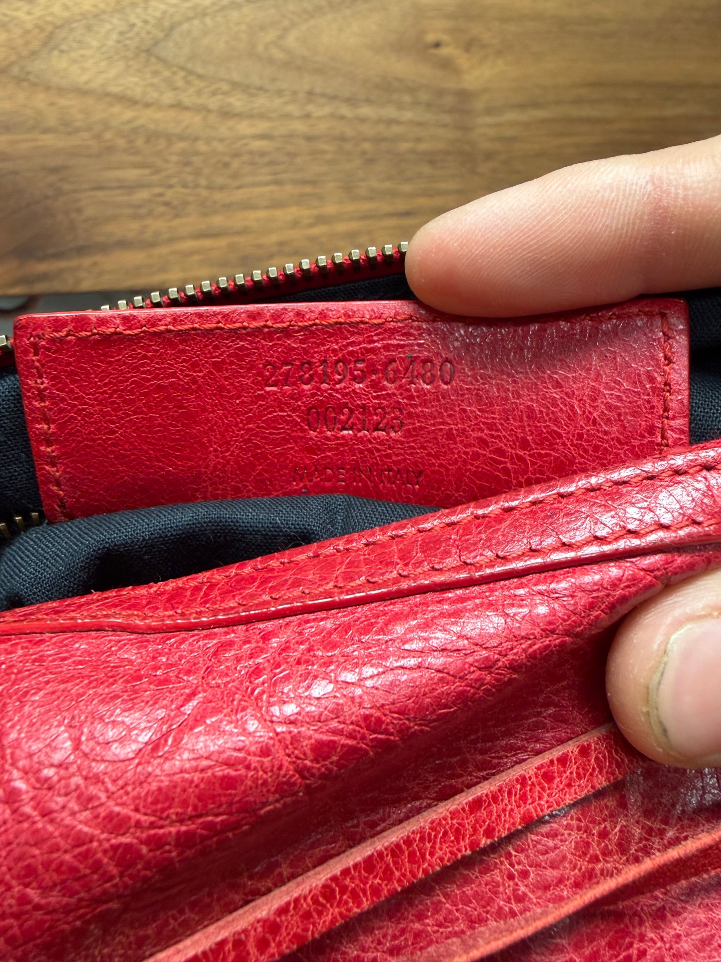 Balenciaga Red Lambskin Leather ‘XL City Bag’ with Crossbody Strap